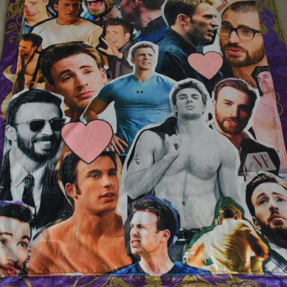 Chris Evans Marvel Captain America Fleece Throw Blanket 47"x60" & pillow throw - Picture 3 of 13
